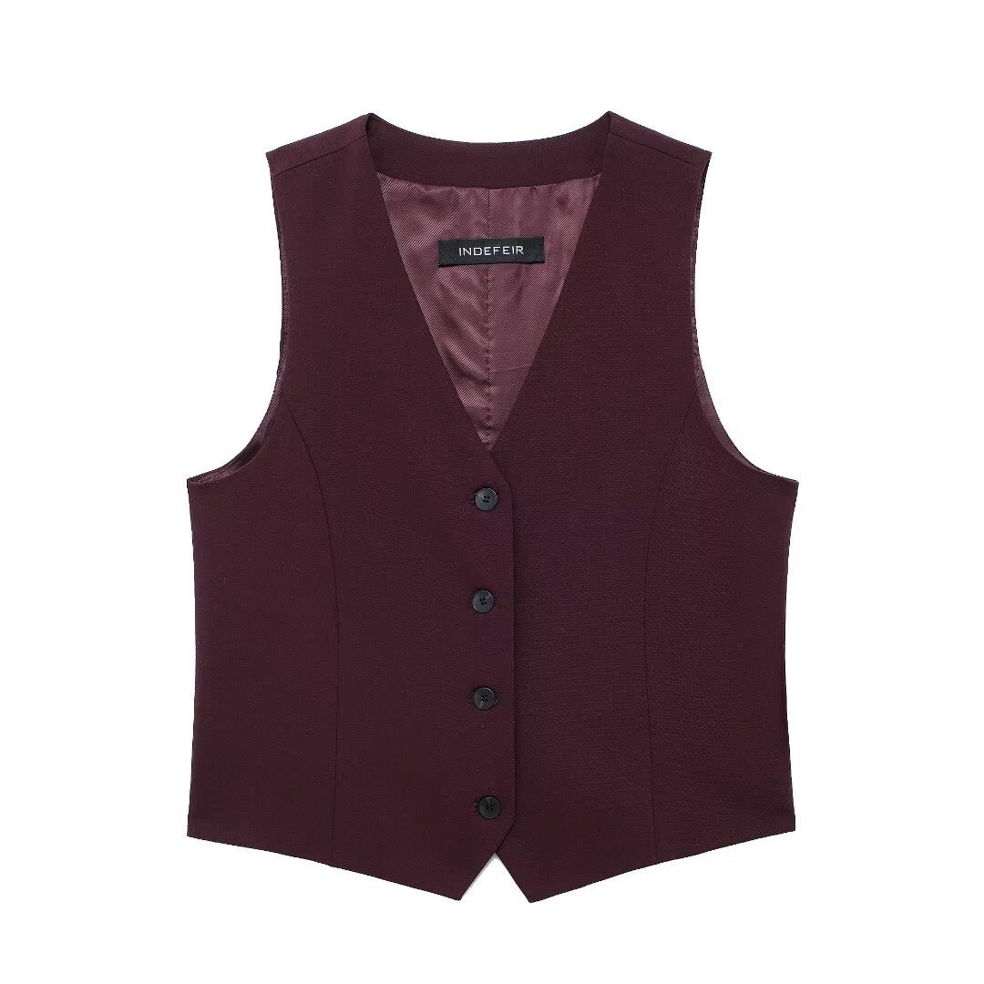 Women's Slim Fit Sleeveless Vest and Pants Set Streetwear