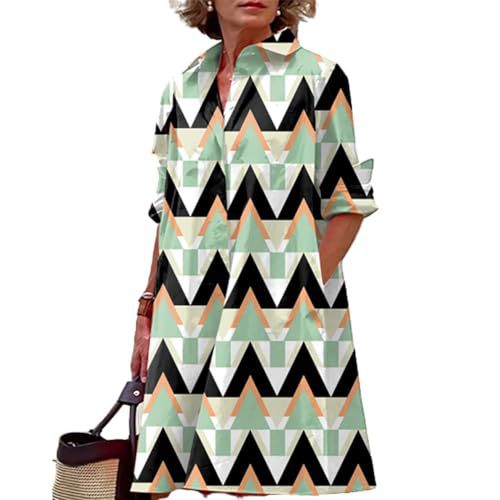 Women's Floral Print Lapel Collar Sheath Dress