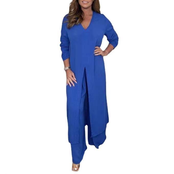 Women's Split Long Top and Pants Set