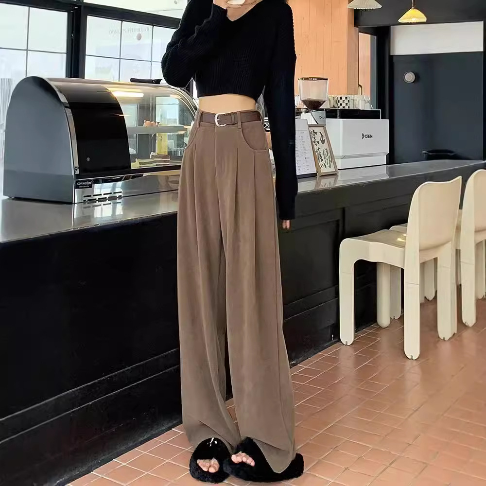 Maillard Wide-Leg Women's Pants High-Waist Straight-Leg Slimming