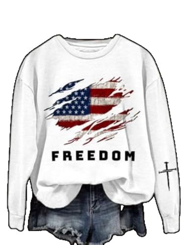 Women's American-Style Freedom Graphic Crewneck Sweatshirt