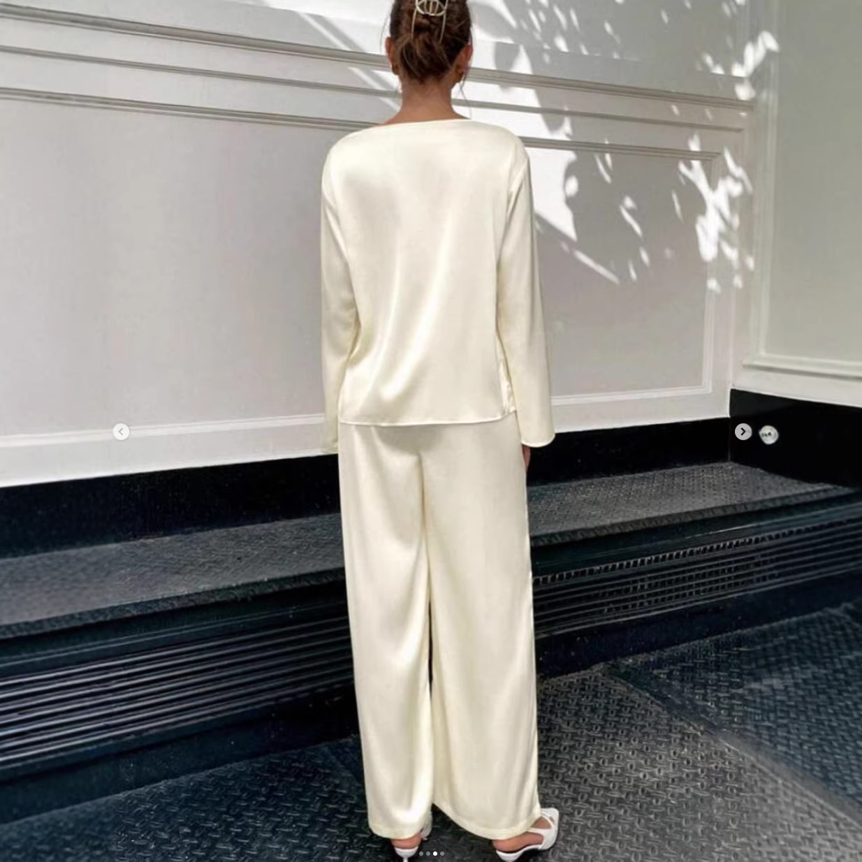 Women's Two-Piece Straight-Leg Pants and Loose Top Set