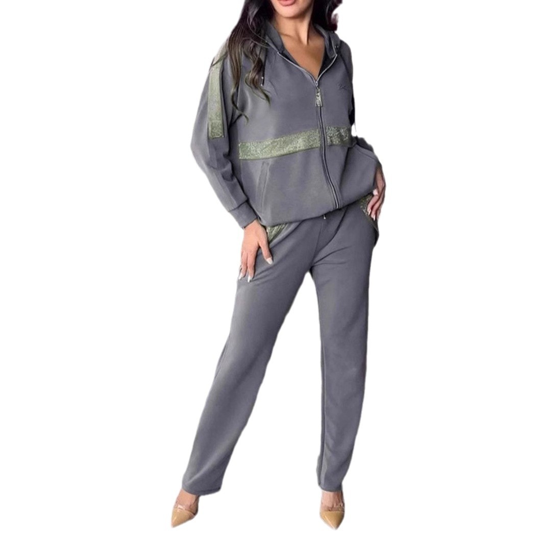 Men's Casual Long Sleeve Sweatshirt and Pants 2-Piece Set with Pockets