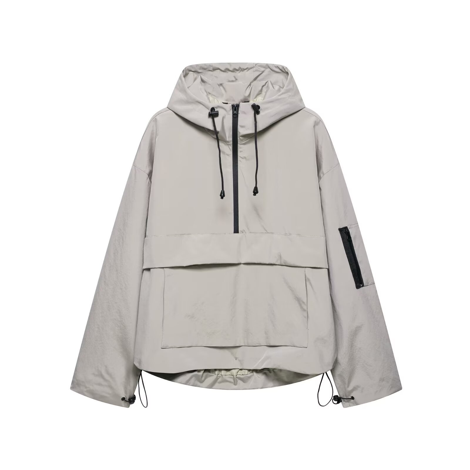 Women's Solid Color Hooded Long Sleeve Casual Jacket