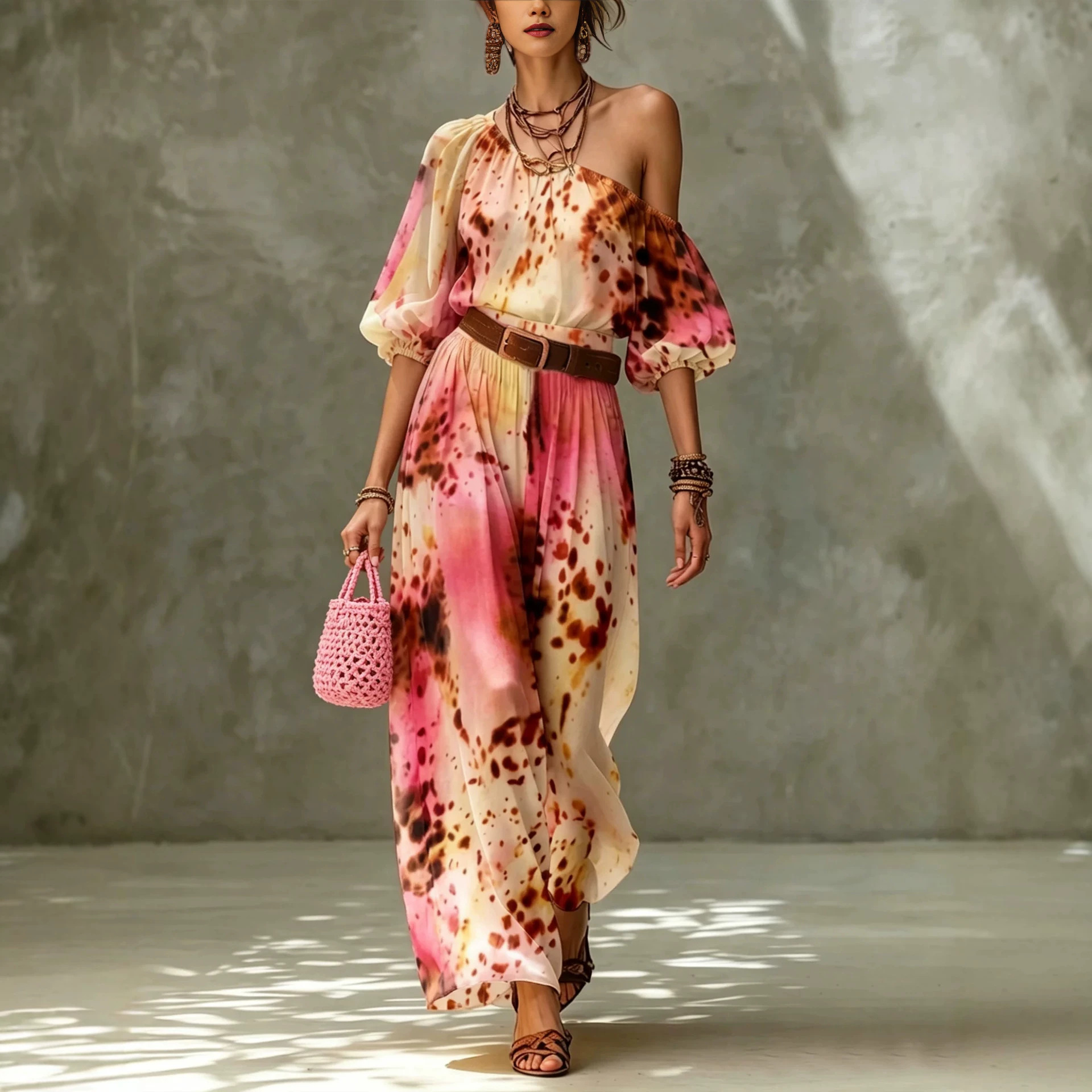 Women's Halter Neck Open Back Top and Relaxed Skirt Set