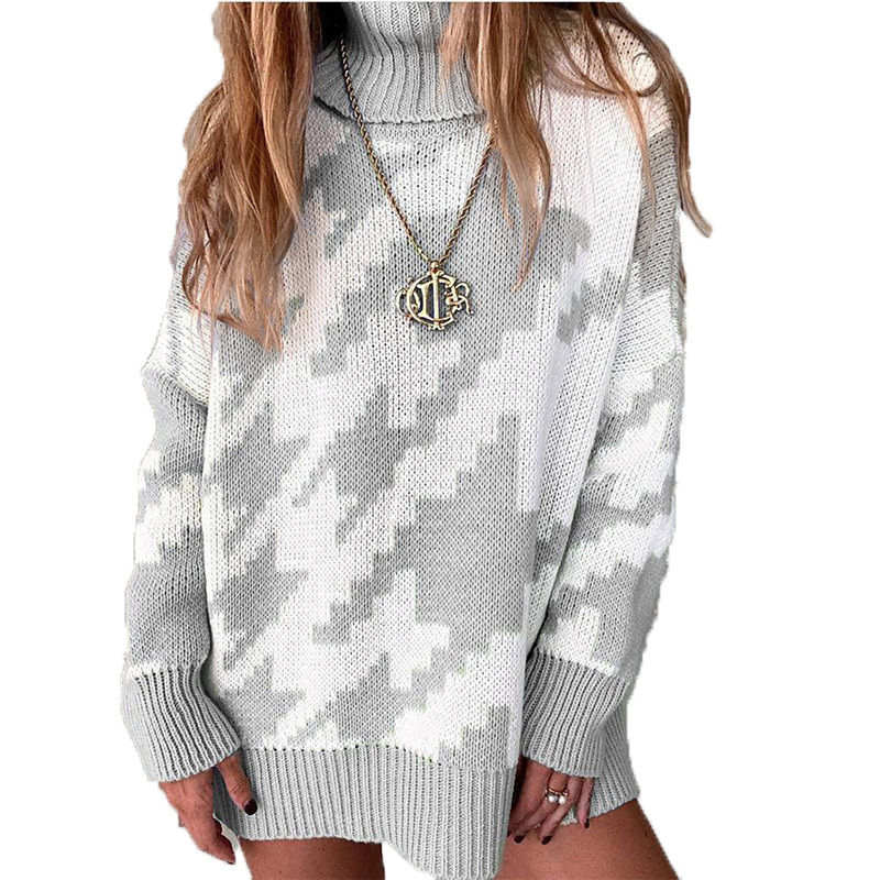 Women's Color-Block Collared Midi Knit Sweater