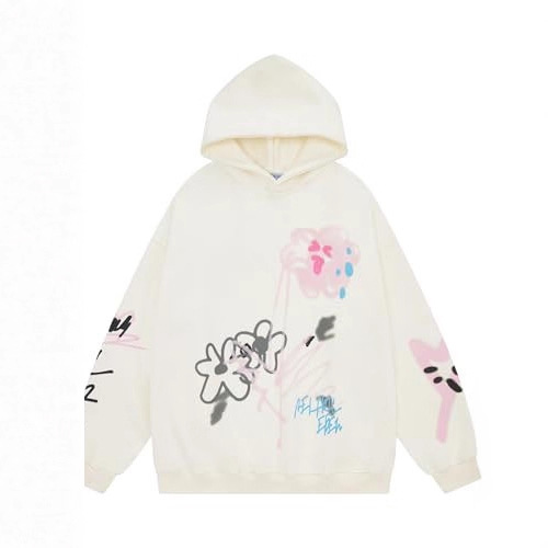 Women's Floral Print Hoodie Long Sleeve Crew Neck Pullover