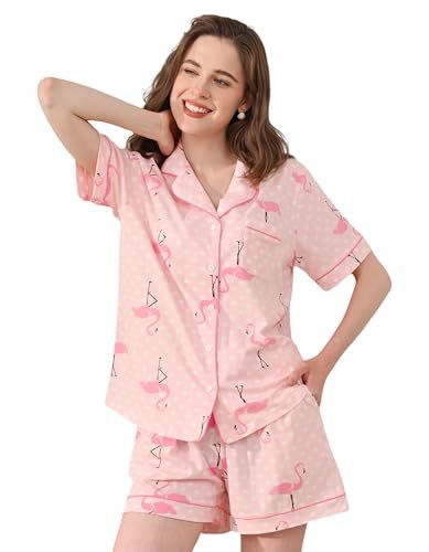 Women's Cuban Collar Short Sleeve Printed Shirt Set