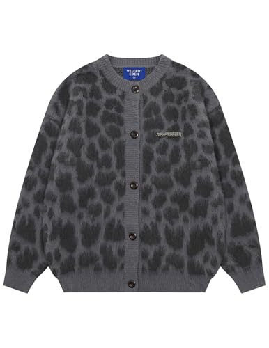 Women's Leopard Print Button-Down Cardigan Sweater