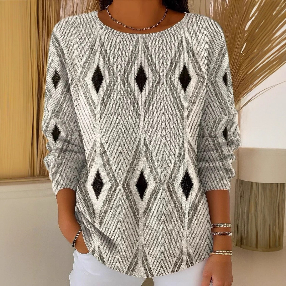 Women's Ancient Tribal Mystic Print Crewneck Sweatshirt