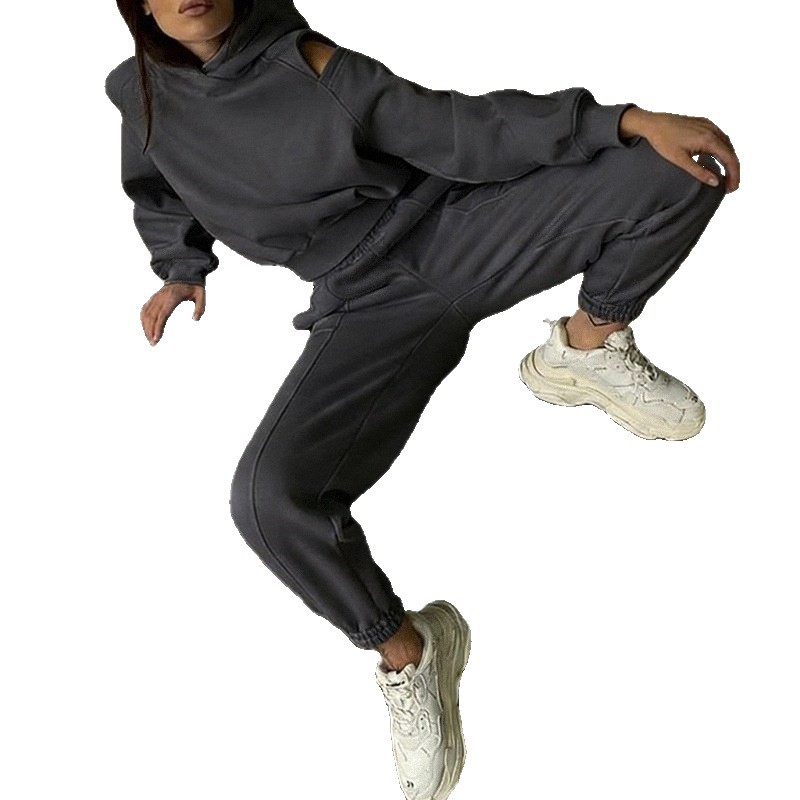 Women's Two-Piece Hoodie and Wide-Leg Pants Set