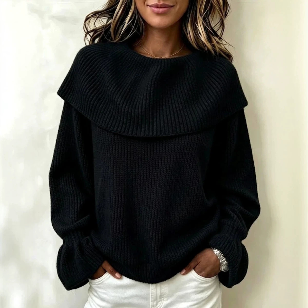 Women's Crewneck Long Sleeve Knit Sweater