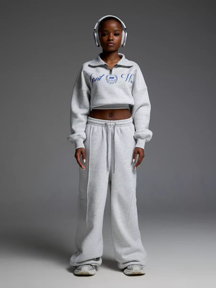 Women's Long Sleeve Collared Printed Hoodie and Tie Pants Two-Piece Set