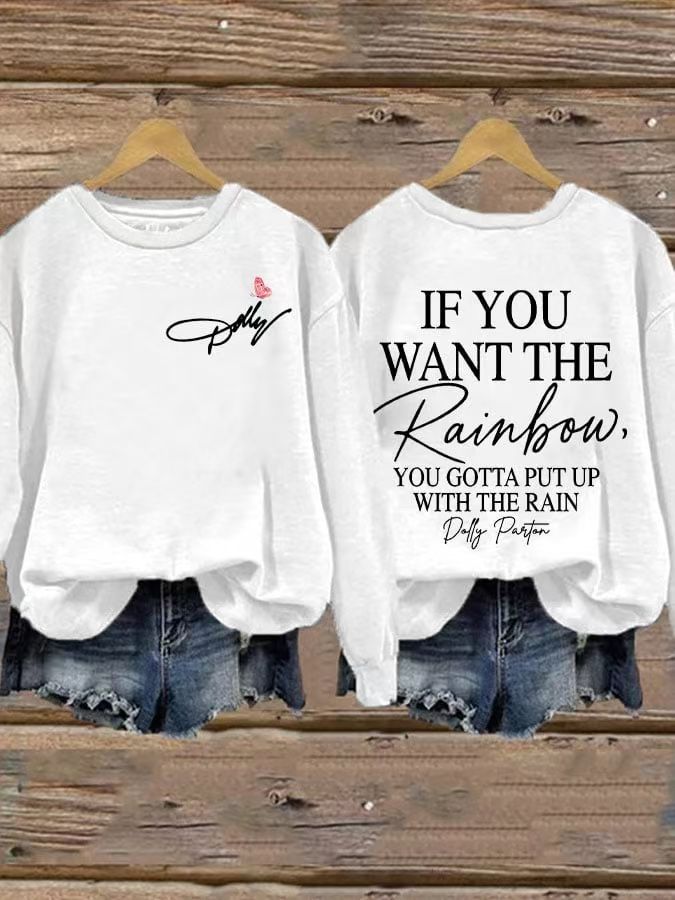 Women's Vintage Loose Slogan Print Crewneck Sweatshirt