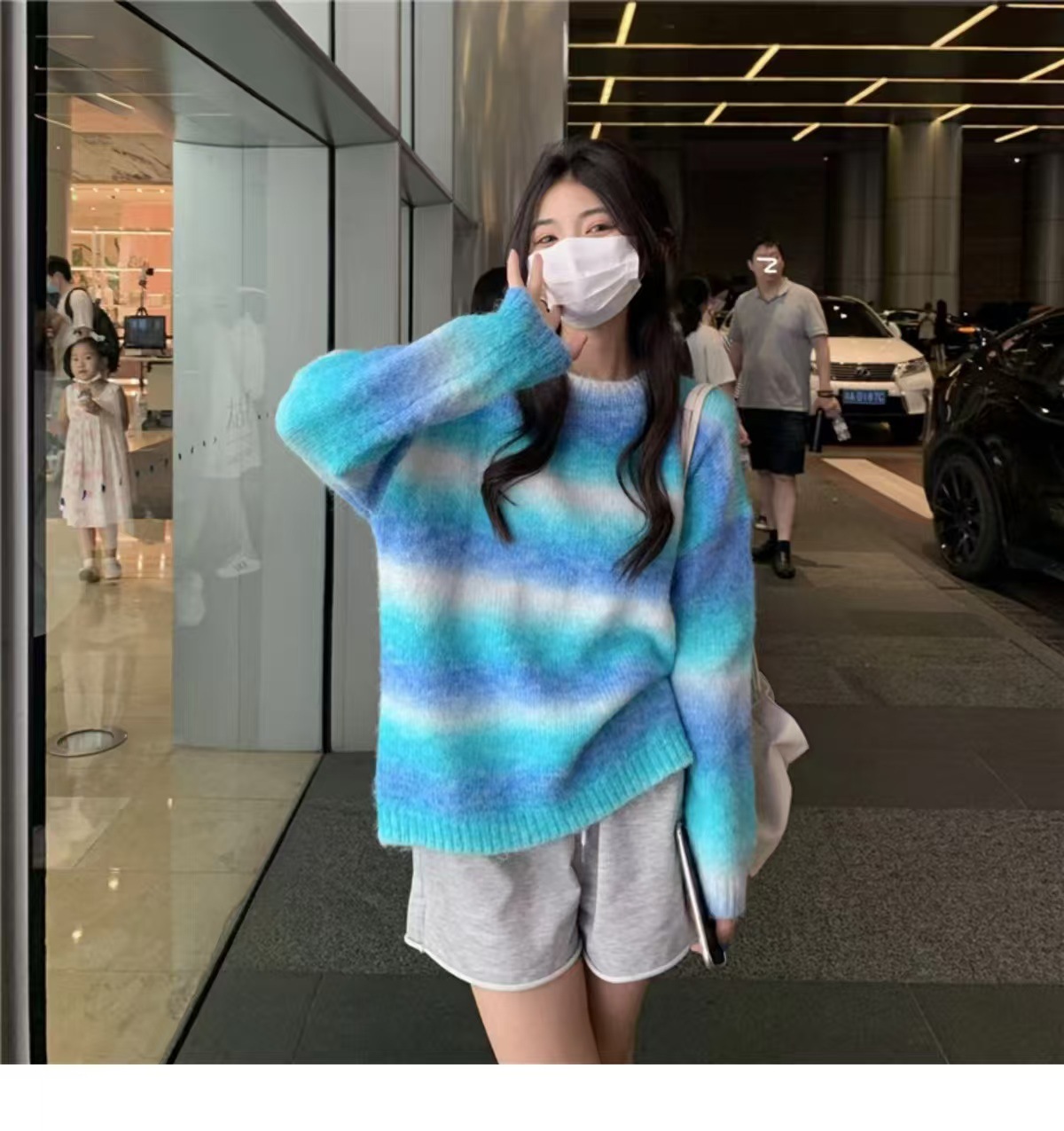 Trendy Color-Block Lazy Style Women's Sweater