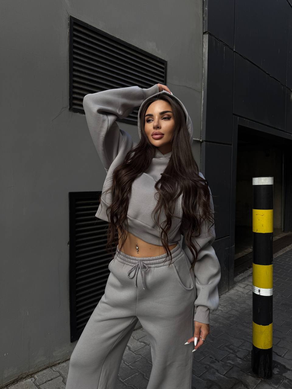 Women's Solid Color Hoodie and Jogger Pants Two-Piece Set