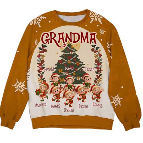 Women's Christmas Forest Snowman Print Crewneck Sweatshirt