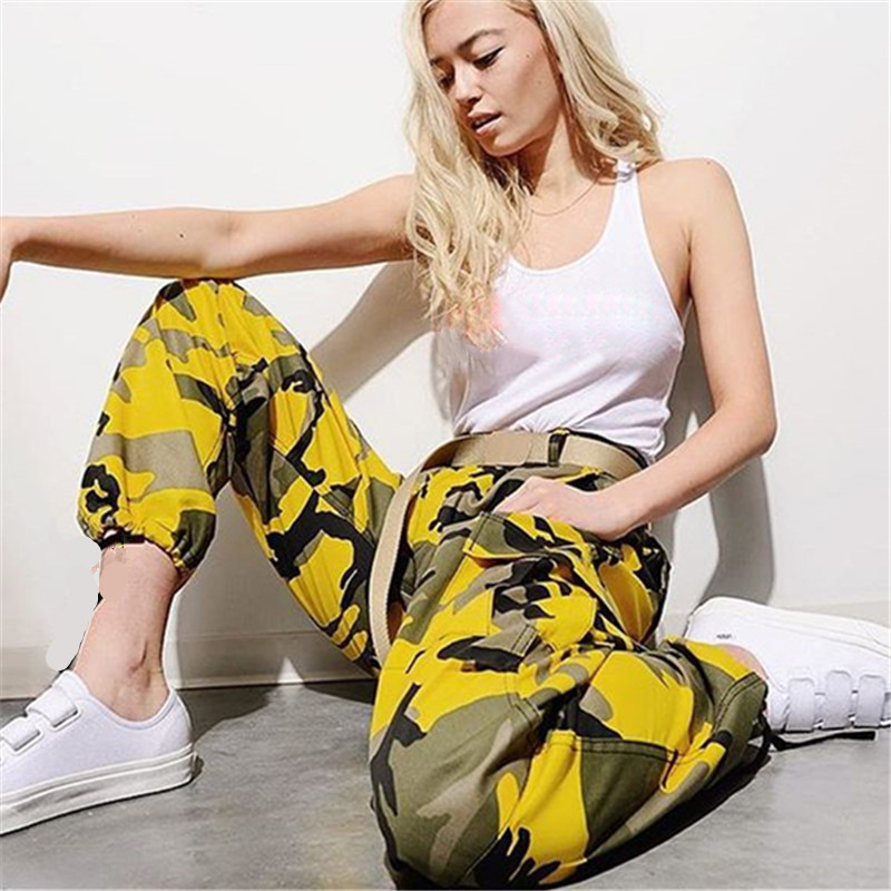 Camouflage Cargo Denim Harem Pants