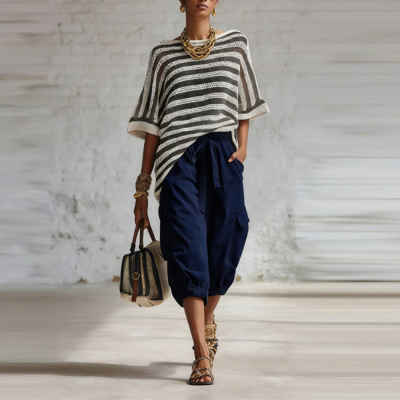 Women's Wide-Leg Cargo Pants Loose Casual Streetwear
