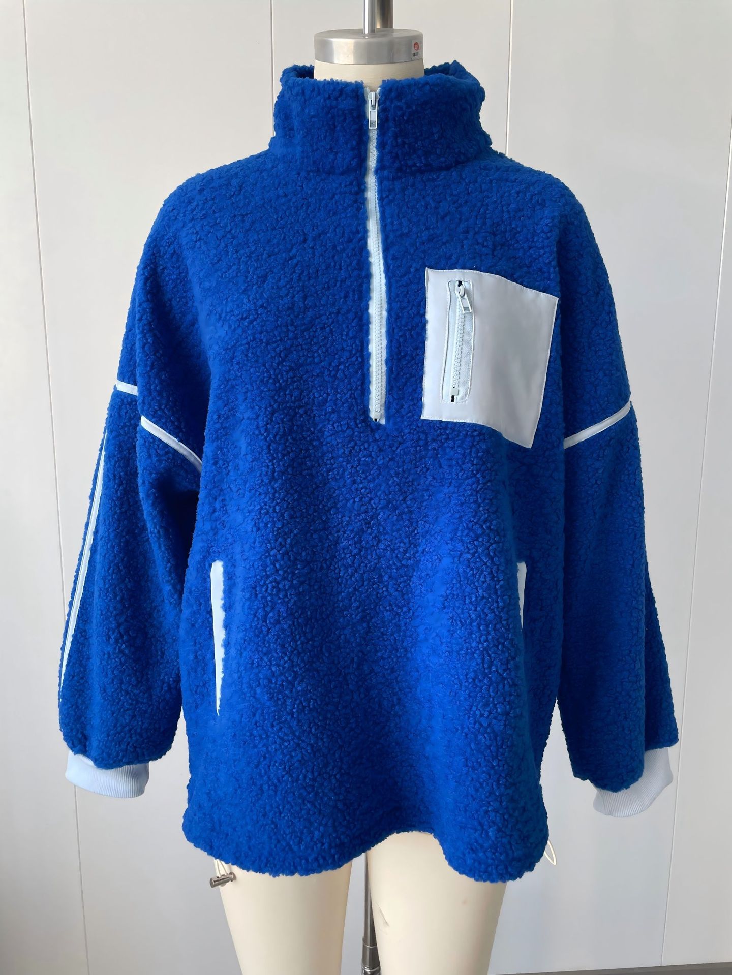Women's Half-Turtleneck Drawstring Cropped Sweatshirt