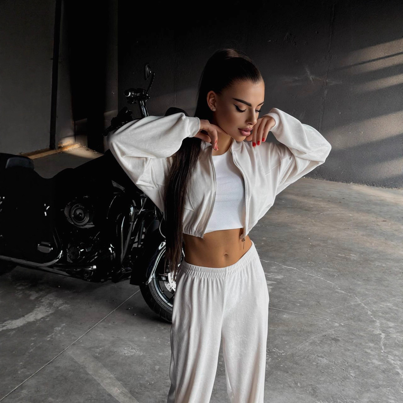 Women's Casual Two-Piece Set Long Sleeve Stand Collar Cardigan & Elastic Waist Pants