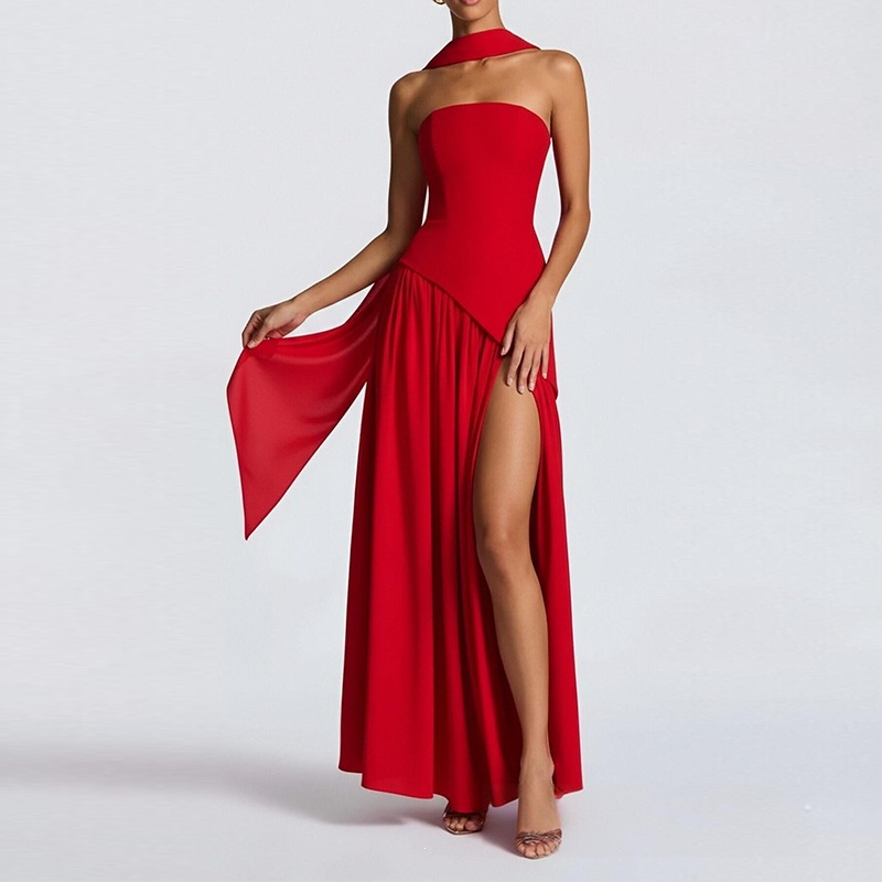 Women's Elegant Open-Back Pleated Cami Dress