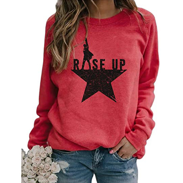 Printed Loose Pullover Long-Sleeve Women's Sweatshirt