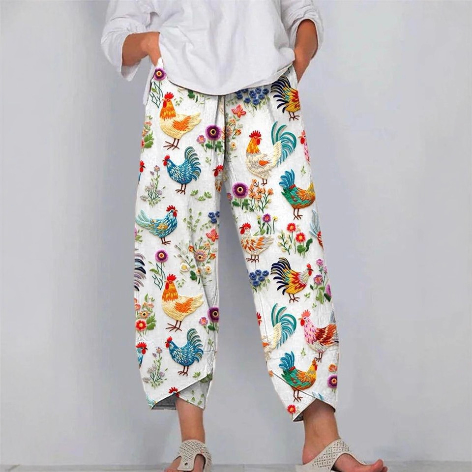 Women's Colorblock Animal Print Jogger Pants Casual Cropped Tapered
