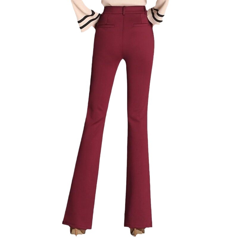Women's High-Waist Stretch Micro Flare Dress Pants Straight-Leg Plus Size Tall