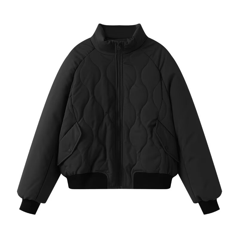 Women's Oversized Bomber Puffer Jacket with Stand Collar