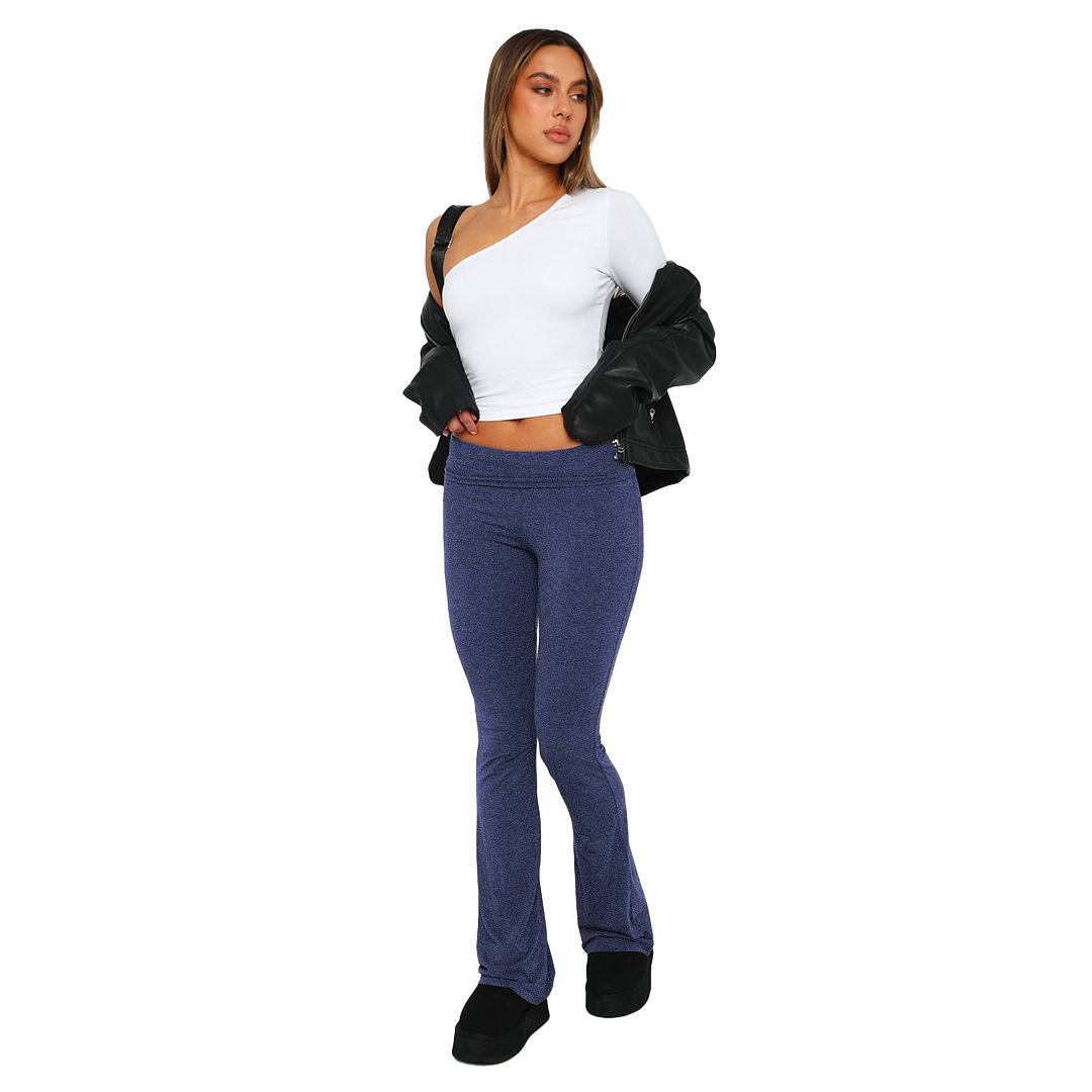 Women's Solid Color Long Sleeve Top and Pants Two-Piece Set