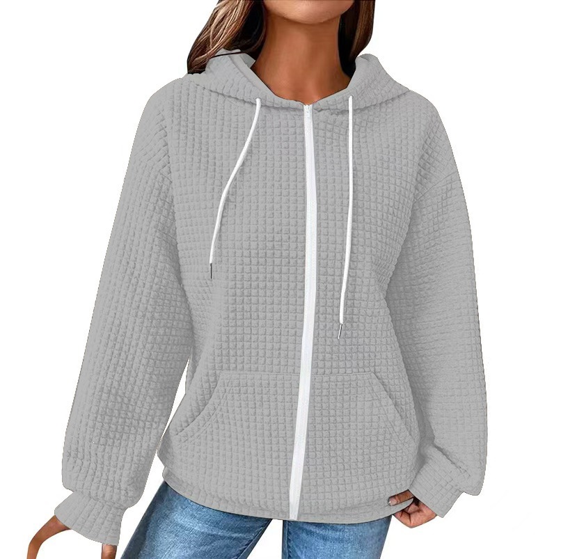 Women's Casual Long Open-Front Hooded Sweatshirt