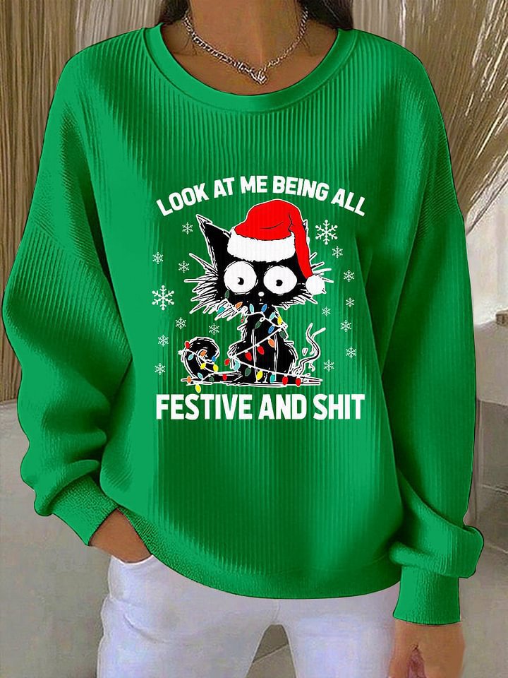 Christmas Pullover Women's Sweatshirt Oversized Crewneck