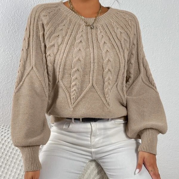 Retro Diamond Cable Knit Pullover Sweater