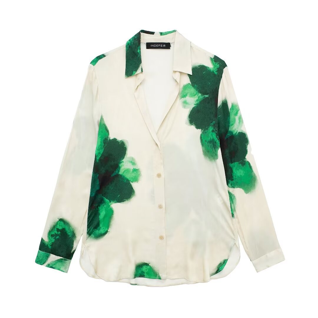Women's Printed Drapey Shirt and Pants Set