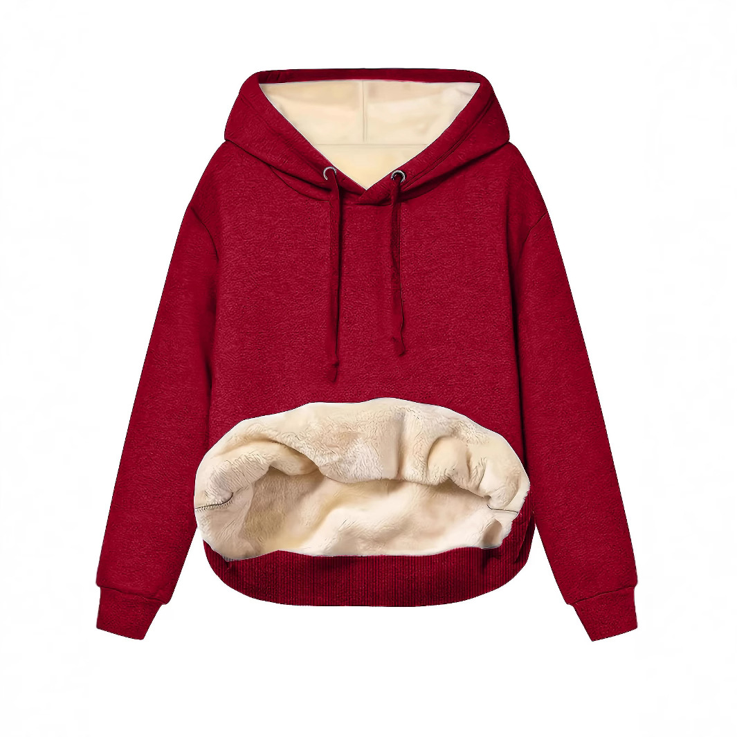 Women's Warm Hooded Pullover Sweatshirt with Pockets