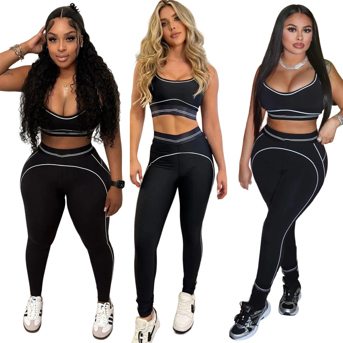 Women's High-Waist Tummy Control Seamless Workout Tank & Leggings Set