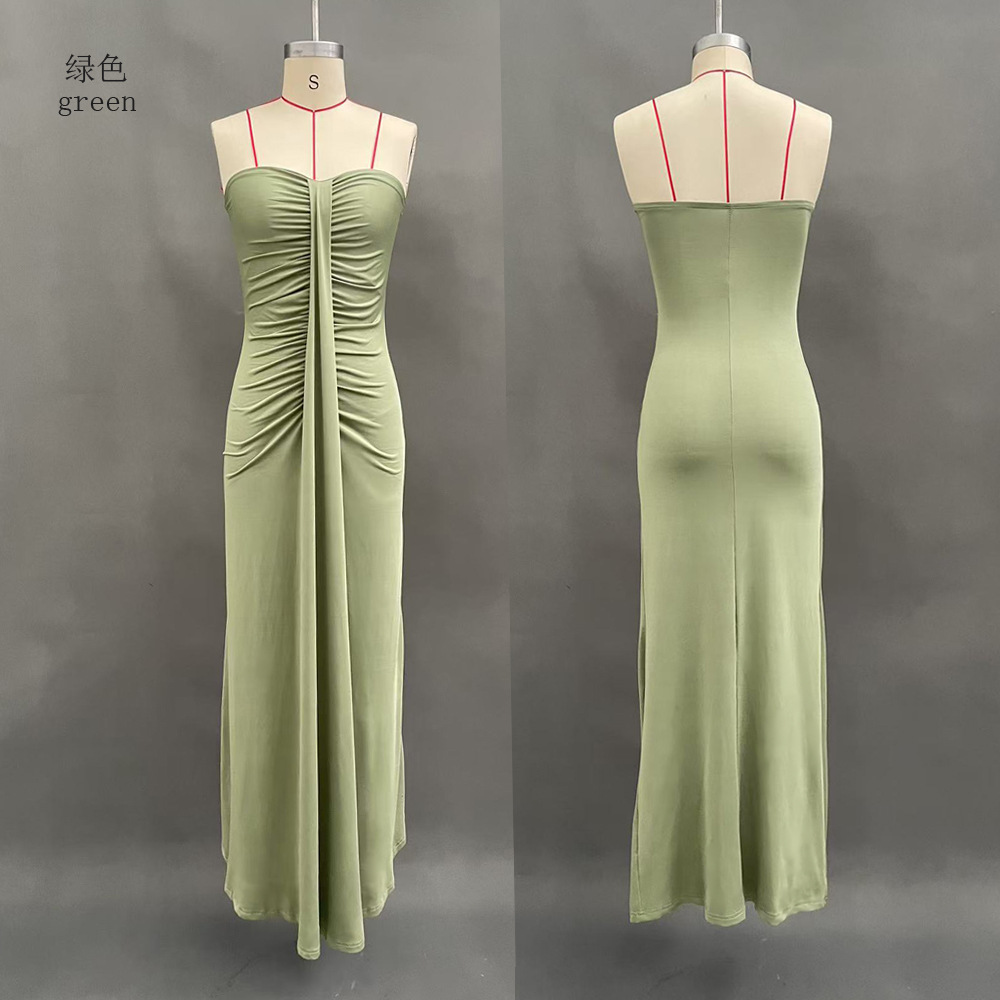 Ruched Tube Bodycon Long Dress