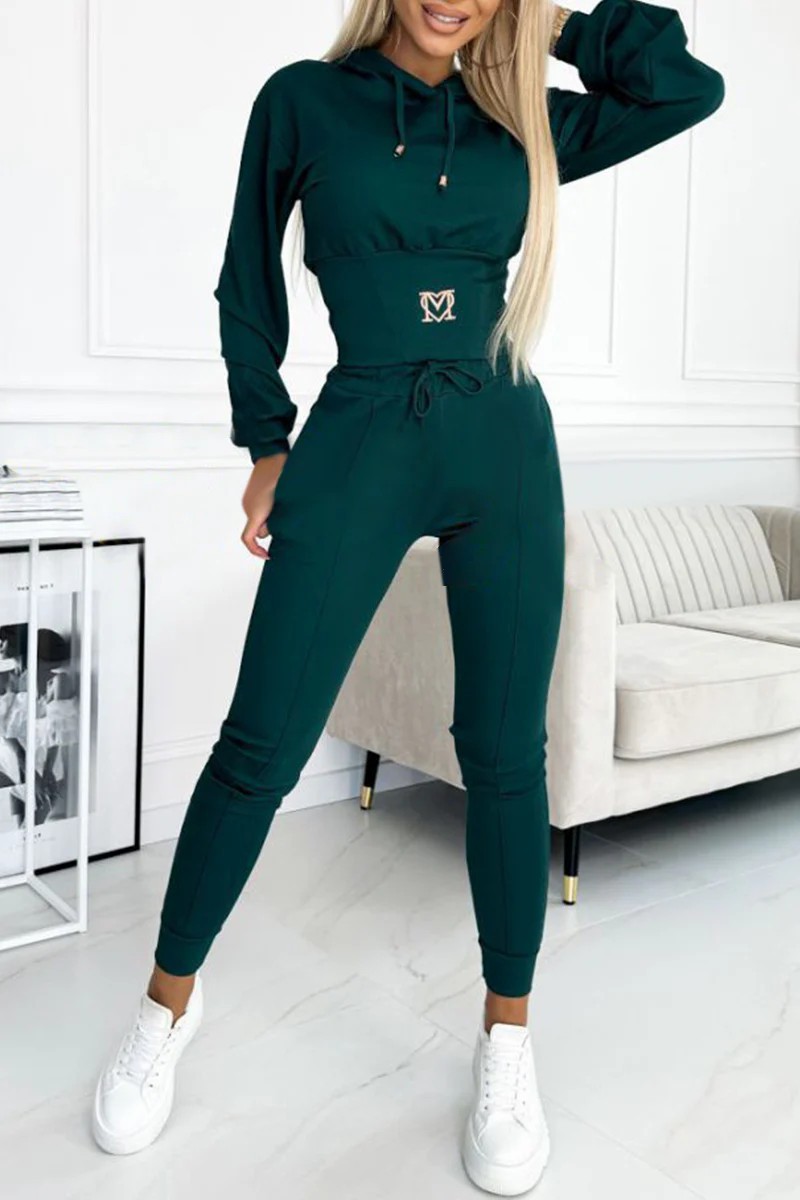 Women's Cinched-Waist Hooded Sweatsuit Set