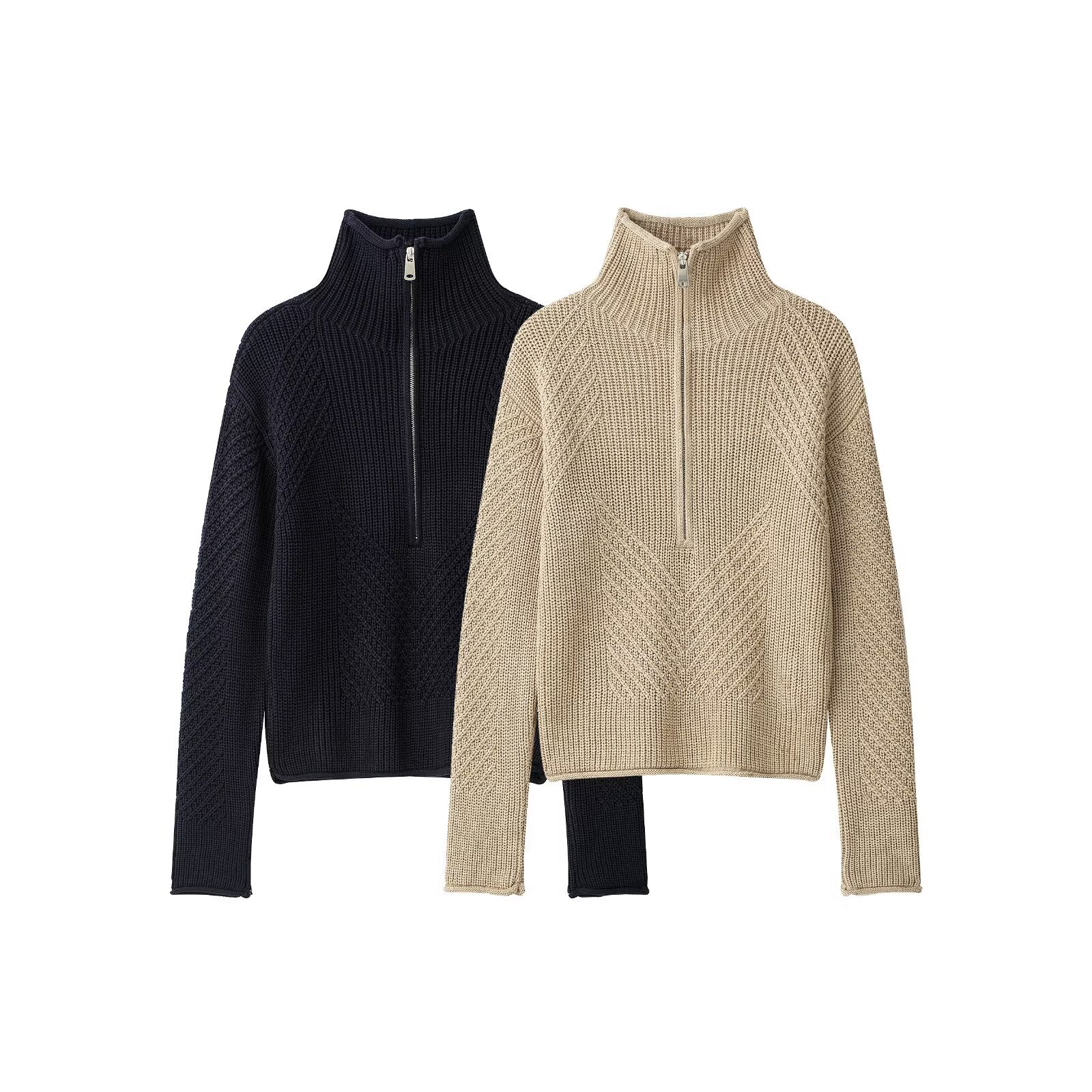 Women's Loose Knit Cardigan Sweater V-Neck Long Sleeve