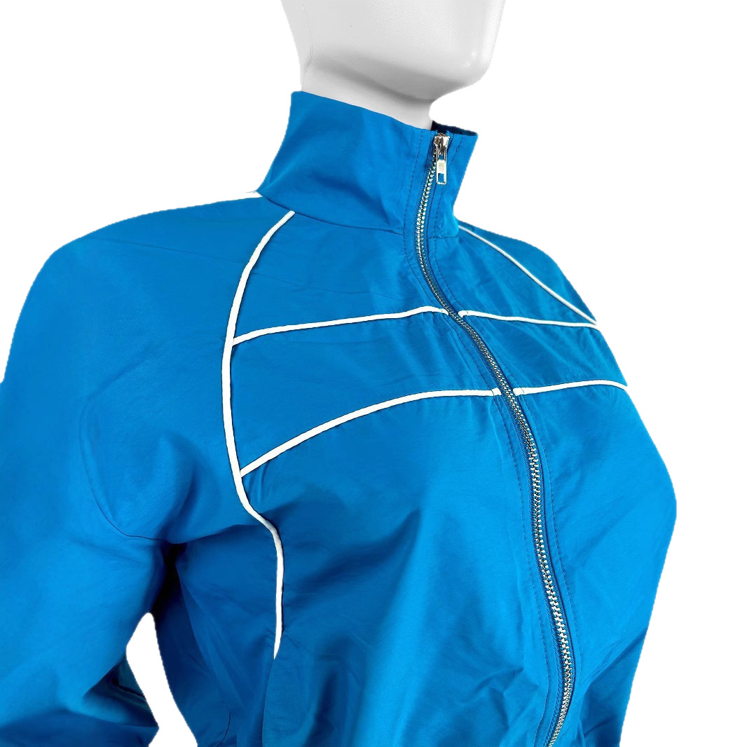 Women's Sexy Long Sleeve Zip Colorblock Ribbon Shorts Two-Piece Set