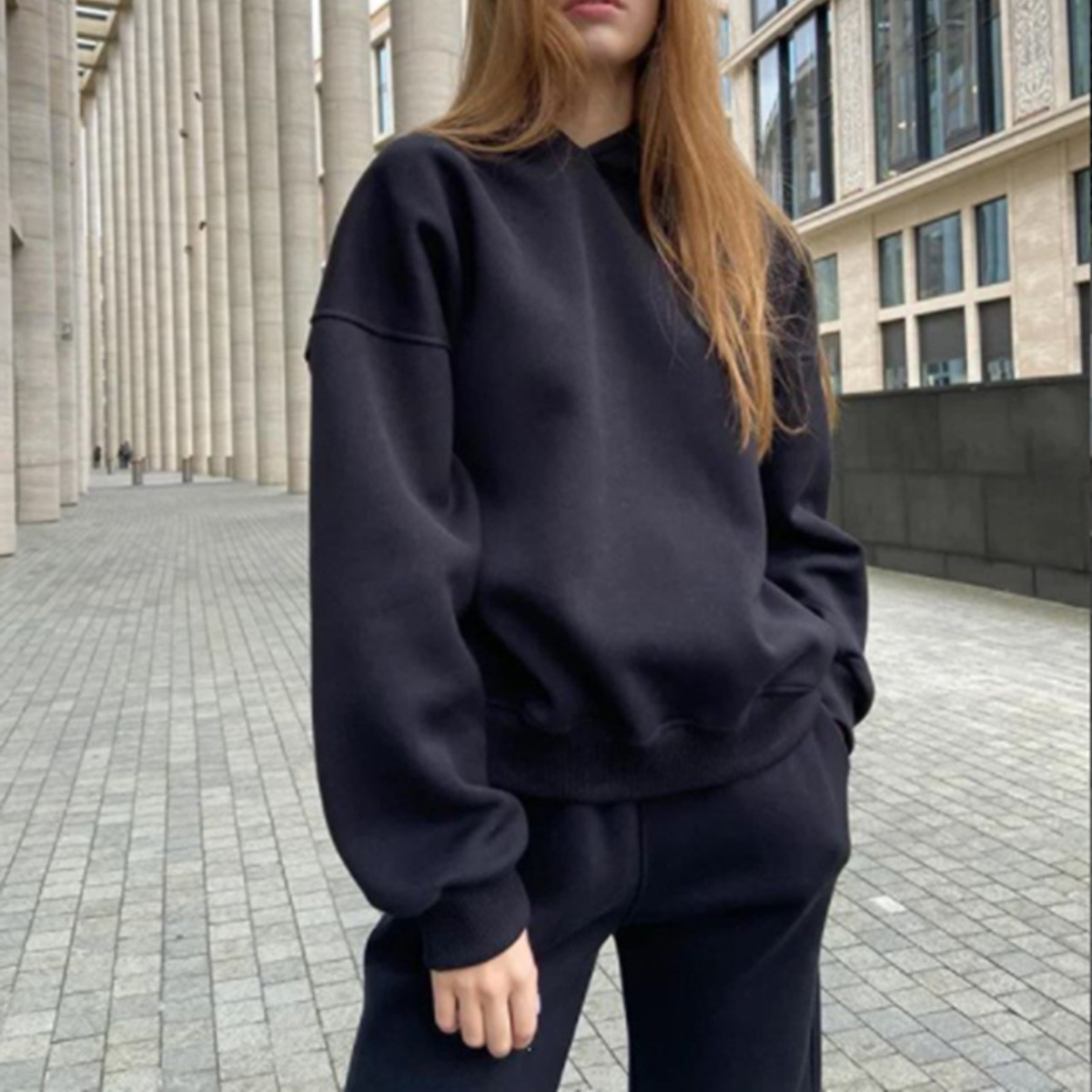 Women's Thick Hoodie and Jogger Pants Two-Piece Set
