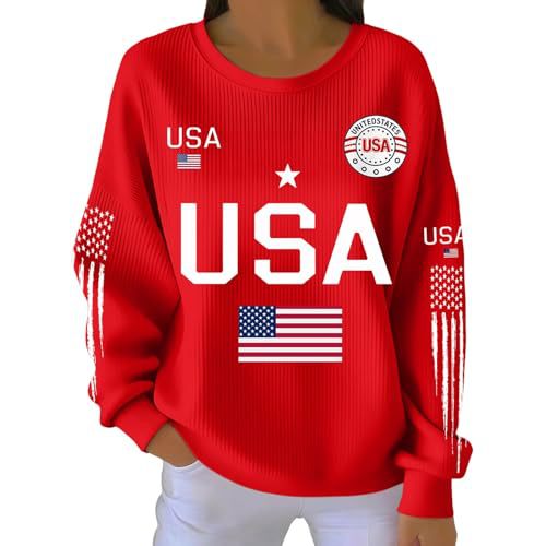 Women's American Flag Star Print Sweatshirt