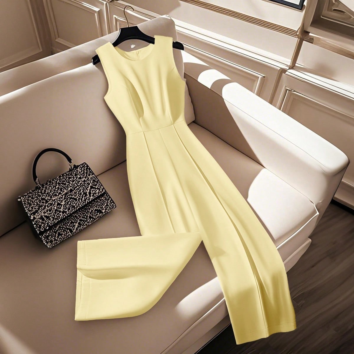 Sleeveless Wide-Leg Jumpsuit with Cinched Waist