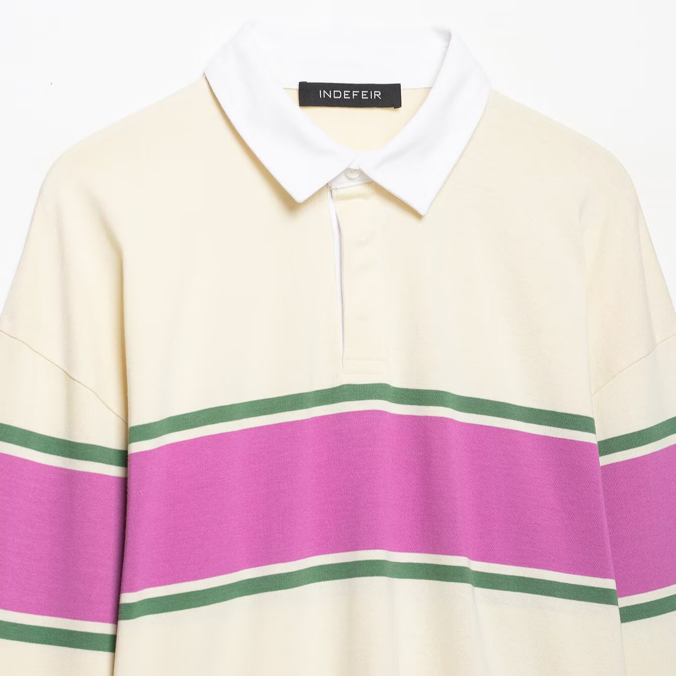 Color-Block Striped Stand-Collar Knit Cardigan