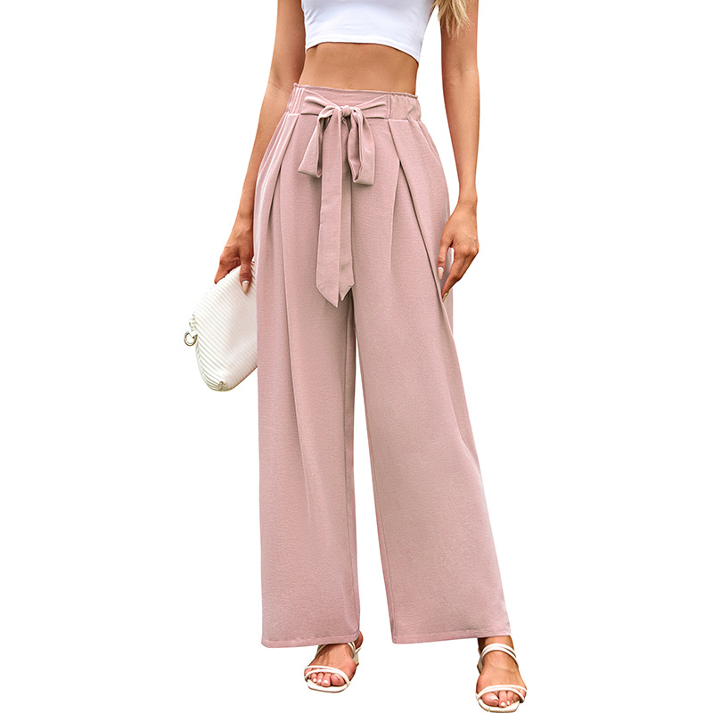 Women's High-Waist Wide-Leg Pants with Pockets