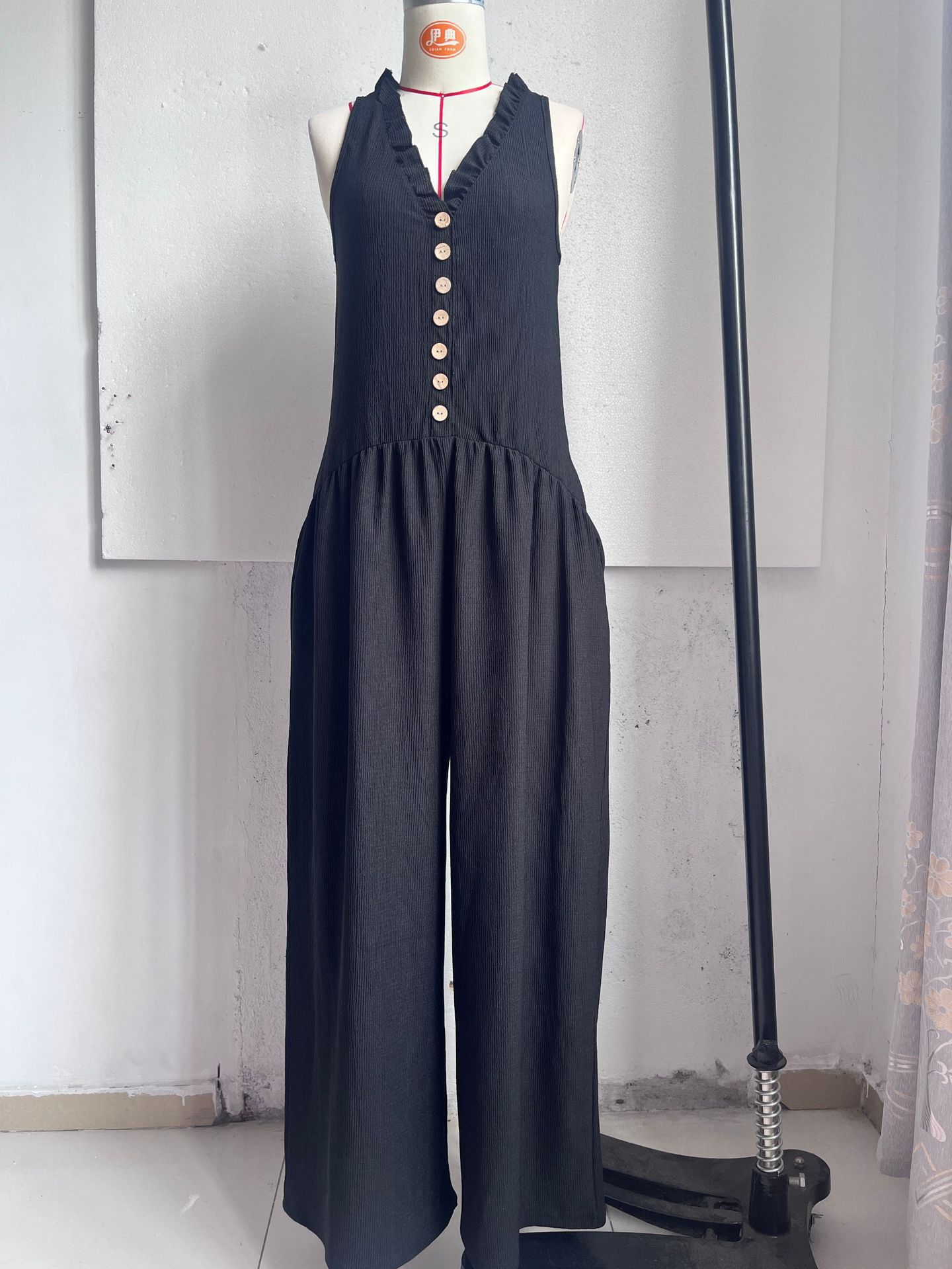 Women's Boho V-Neck Wide-Leg Jumpsuit
