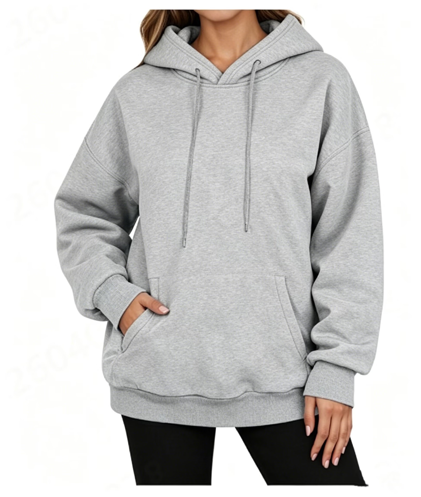 Plus Size Fleece-Lined Pullover Hoodie Unisex Drop Shoulder Solid Color
