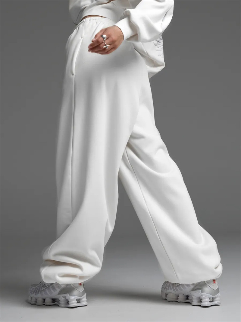 Casual Straight-Leg Wide-Leg Sweatpants with Drawstring