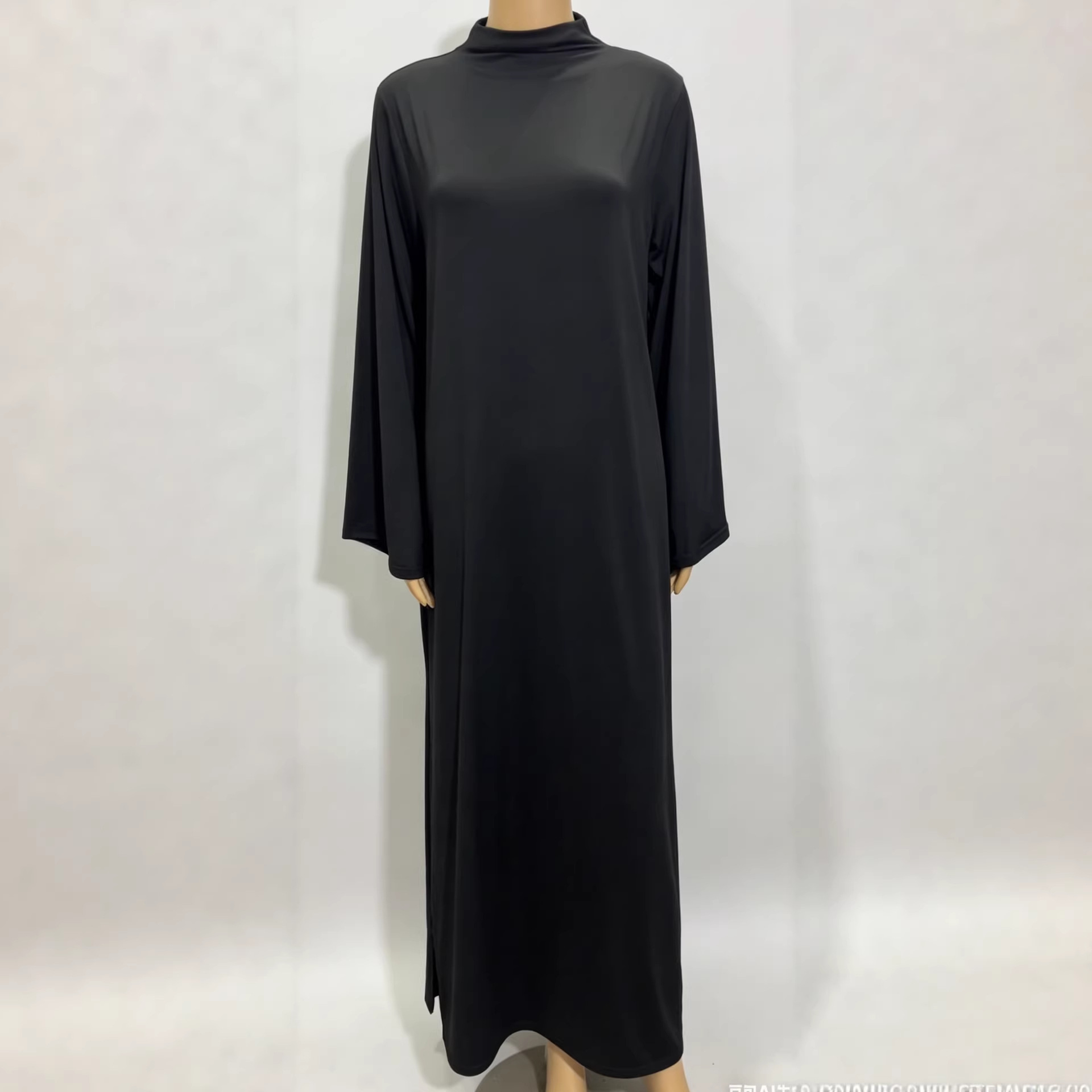 Women's Plus Size Long Sleeve Round Neck Loose Maxi Dress